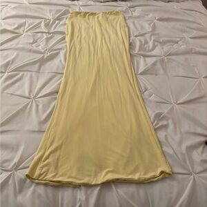 Oh Polly Soft Yellow Maxi Skirt